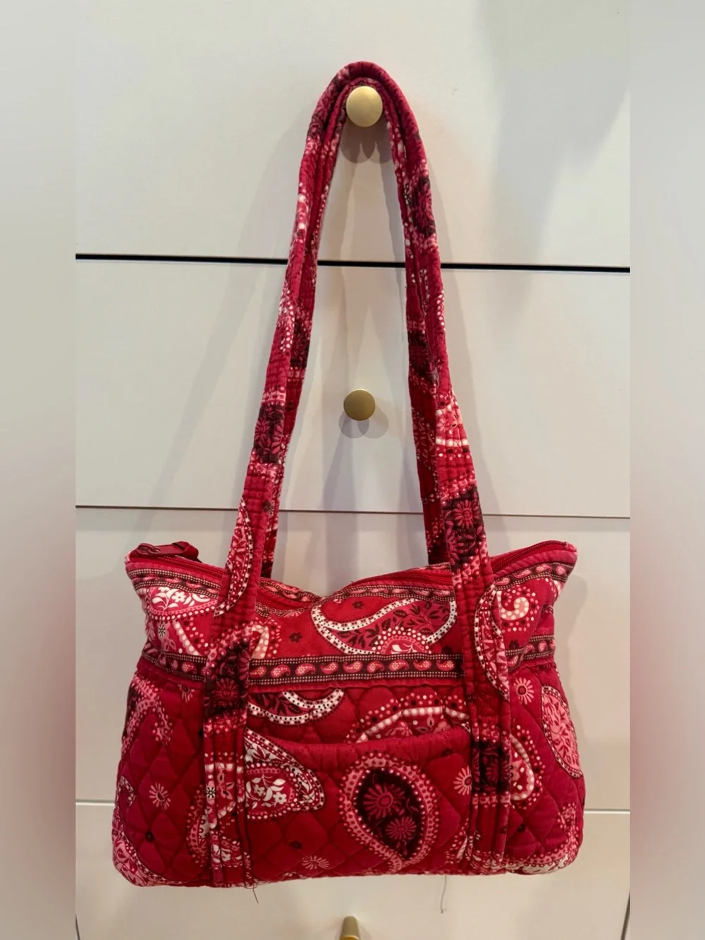 Vintage Vera Bradley “Little Betsy” Shoulder Bag “Mesa Red”
